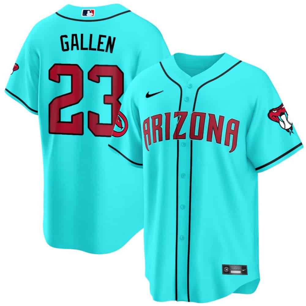 Men Arizona Diamondback #23 Gallen Light Blue 2024 Nike Cool Base MLB Jersey style 1